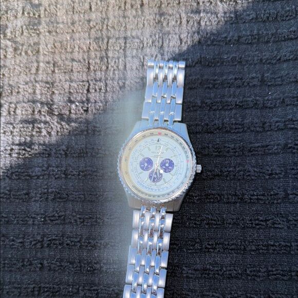 Vellaccio Silver Gold Watch Blue Accents - Picture 3 of 6